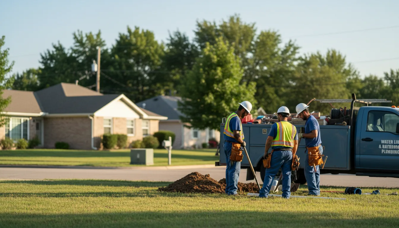 Residential water line and bathroom plumbing service in Cost, TX